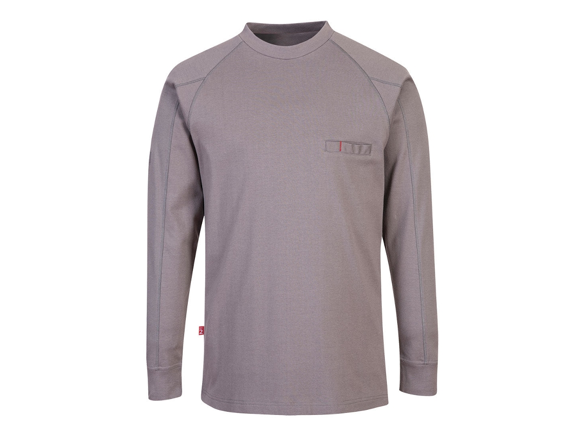 Prenda de cuello redondo antiestática e ignífuga, gris, XL PORTWEST