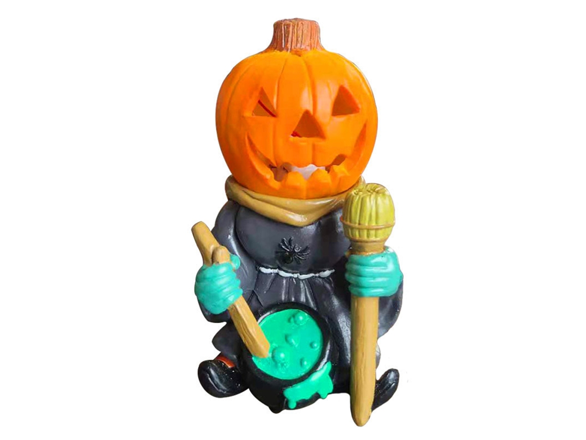 Linterna De Mesa De Resina Con Forma De Calabaza Y Caballero Para Halloween, Decoración Nocturna Para Jardín Infantil.