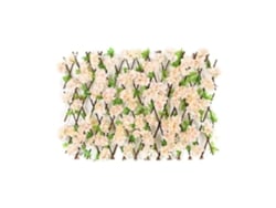 Valla De Madera Retráctil Y Extensible Con Flores Artificiales Para La Decoración Del Jardín.