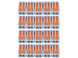 20 Conectores Rápidos De Cable Pct-212 De 2 Puertos, De Inserción Rápida, Para Iluminación, Color Gris, 20 A, 250 V.