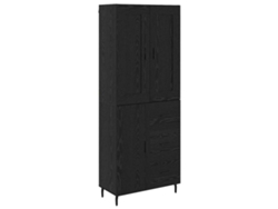 Maison Exclusive - Aparador Alto Con Cajón 2 Pcs Roble Negro Madera De Ingeniería