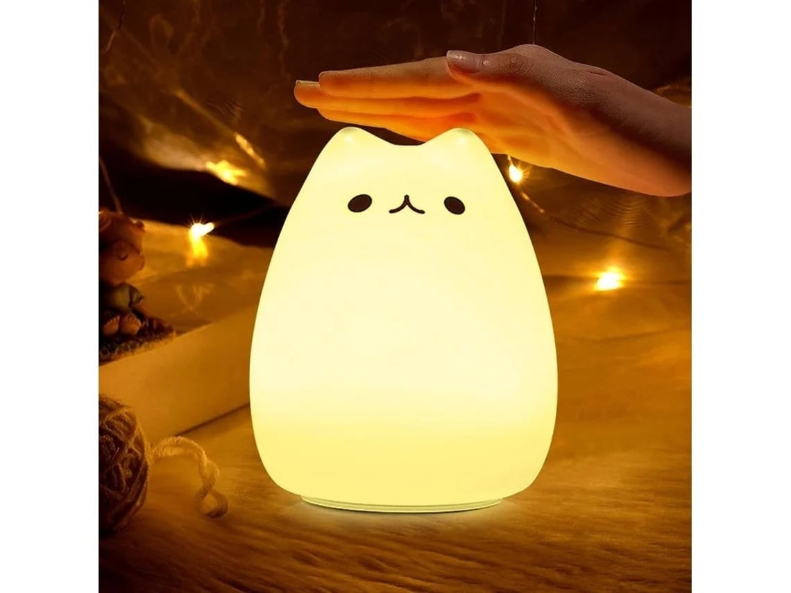 Luz Nocturna Para Niños, Luz Nocturna Con Forma De Gato, Funciona Con Pilas, Lámpara De Mesa Multicolor, Decoración Para La Habitación.