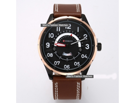Relojes para Hombres Relojes de Pulsera de Cuarzo Banda de Cuero Reloj de Pulsera Informal para Agua para Hombres-Concha Negra Negra LUUCOZK