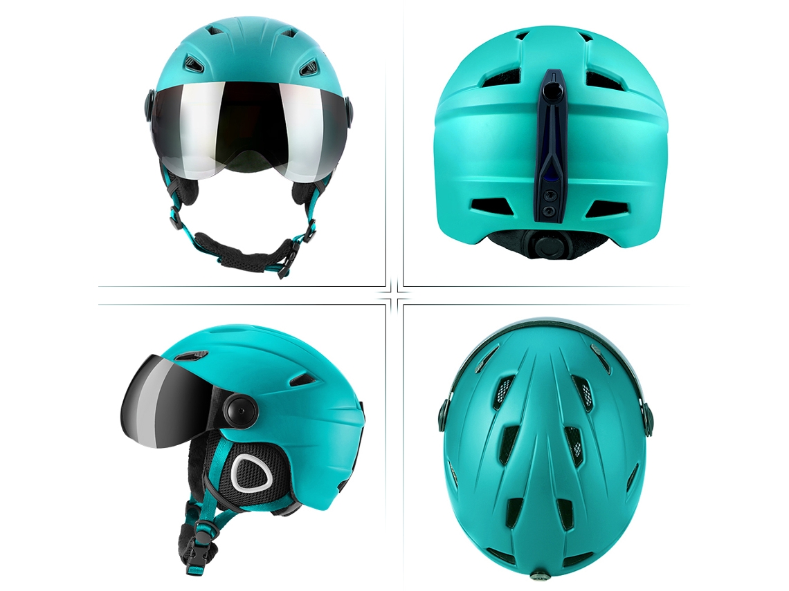 Capacete De Ski (ouvido Removível, Óculos Integrados)