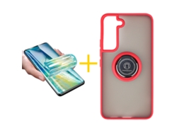 Conjunto de Protector de Pantalla Templado Gel Bumper Anillo para Samsung Galaxy S24 SKYHE Hidrogel (1un)