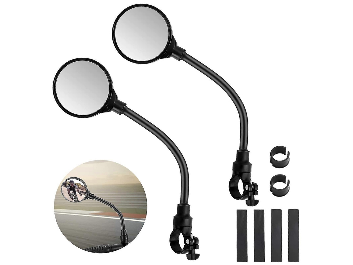 Espejos retrovisores omnidireccionales para manillar de bicicleta, 2 unidades, gran angular ajustable 360 grados.