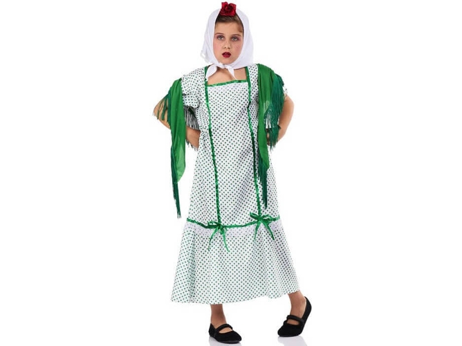 Disfraz de Niña DISFRAZZES Chulapa Madrileña Verde (Talla: 6 a 7 años)