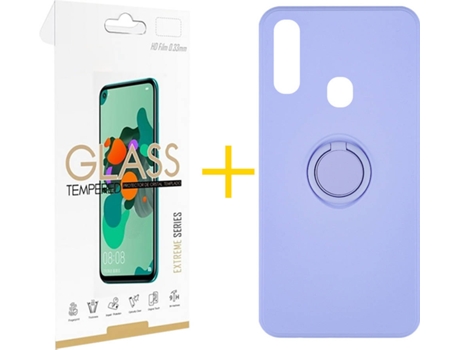Carcasa + Protector de Pantalla para Samsung Galaxy A20e SKYHE Morado Lila