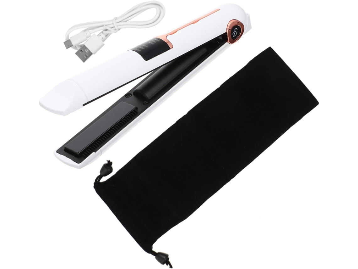 Fer À Lisser Boucler Sans Fil Taille Compactoe Cuelloleur Ivoire Réglable Para Coiffure Voyage Usage...