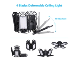 2026-luz De Garaje Led Tomshine 100w Con Base E26/e27 4 Cuchillas Ajustables Luz Blanca 6000-6500k Para Talleres Bodegas