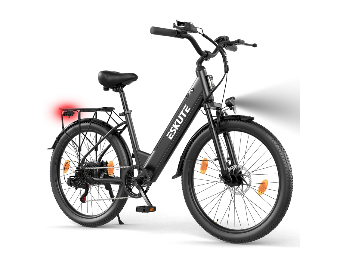 Bicicleta eléctrica urbana Eskute C100 Plus, ruedas de 26 pulgadas, motor de 250 W, batería de 36 V y 13 Ah.