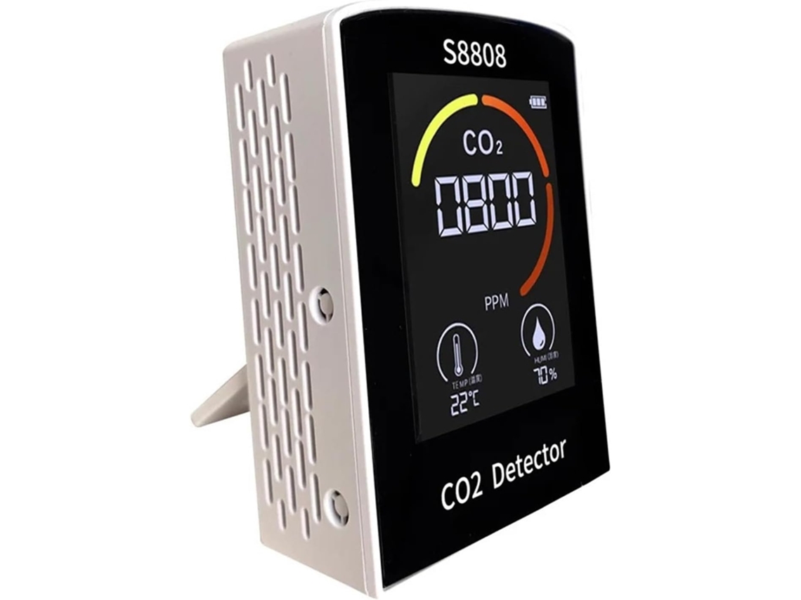 Capteur De Co2 Numérique Recargable 4 En 1, Moniteur Qualité L'air, Température Et D'humidité