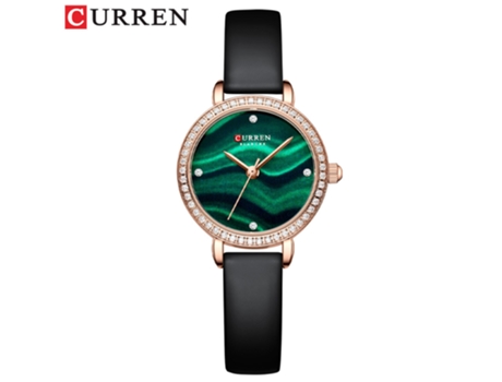 Relojes para Mujer,Reloj de Moda para Mujer Reloj de Pulsera de Cuarzo con Diamantes Relojes con cinturón Informales-Correa Negra LUUCOZK