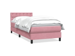 Maison Exclusive - Cama Box Spring Con Colchón Terciopelo Rosa 90x220 Cm