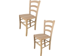 Conjunto de 2 Cadeiras T M C S Venezia U141GR (Castanho Claro - 88x43x46 cm - Madeira)