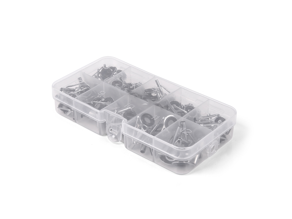 Kit De Reparación Para Punta De Caña De Pesca 80 Piezas, Aros Ojos Acero Inoxidable Con Caja Diy