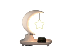 Luz nocturna LED 3 en 1 Ikikso con altavoz Bluetooth y carga inalámbrica (blanca)