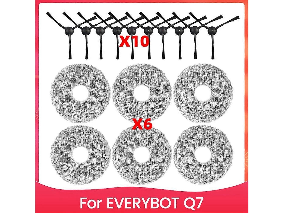 For Everybot Vacuum Parts Mop Cloth Side Brush Replacement Accessories