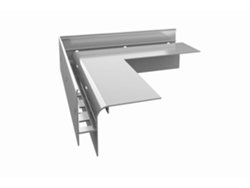 Perfil de esquina de alero de aluminio Renoplast® de 90° W30r gris  Acabados de Terrazas y Balcones  Elevación de suelos ventilados  Sistemas de drenaje de agua