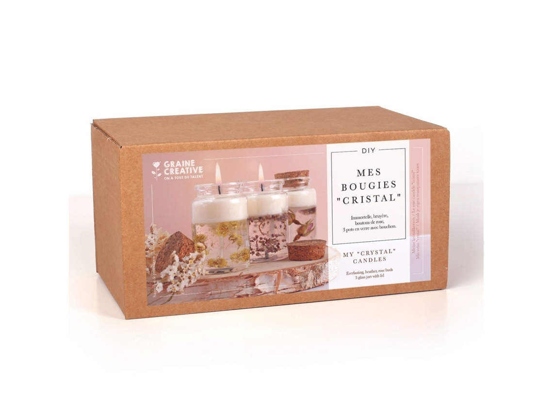 Kit de bricolaje - mis velas de cristal GRAINE CRÉATIVE