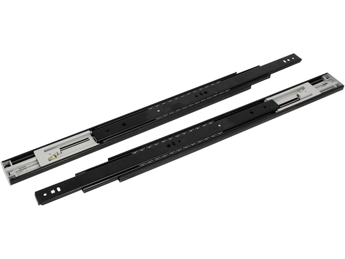 Mm Guías Cajones Extensión Completa 3 Secciones, 18" Largo, 45 Ancho, Color Negro, 2