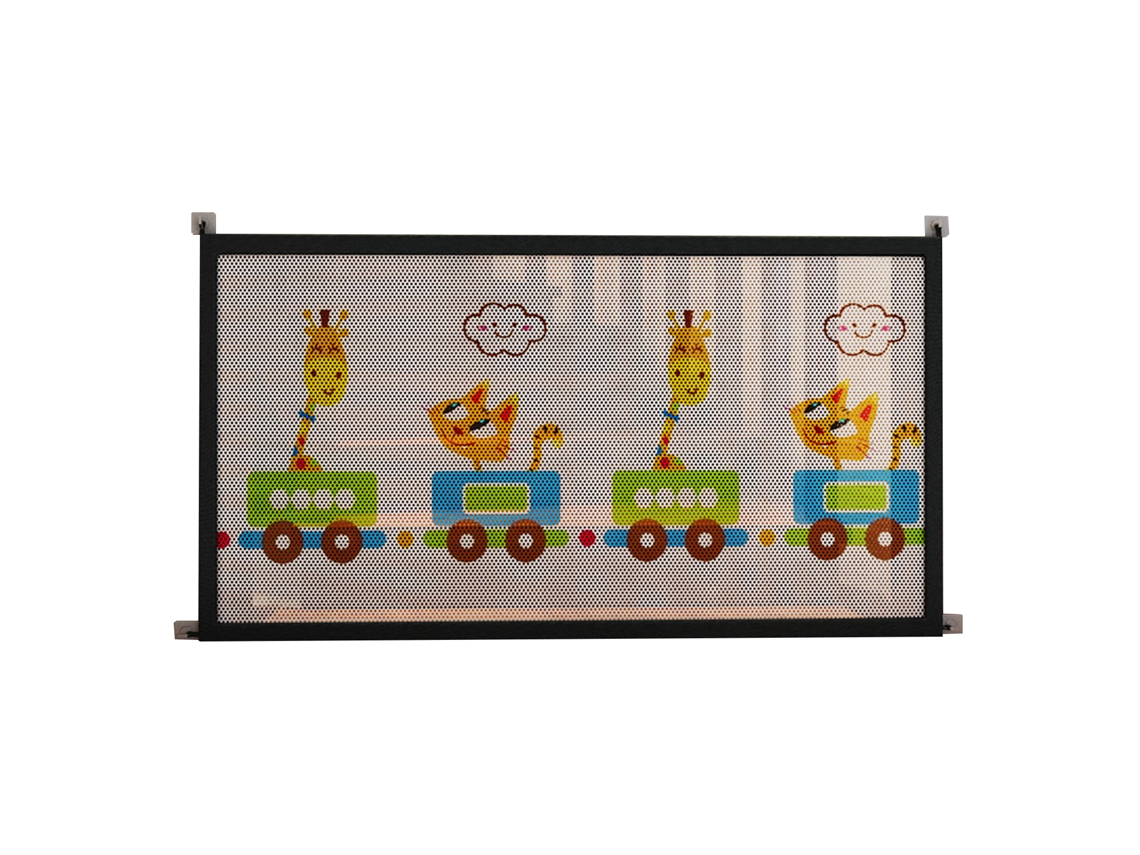 Barandilla para puerta con diseño de dibujos animados de 89x85 cm con tubo de hebilla adhesiva - Resistente a los arañazos