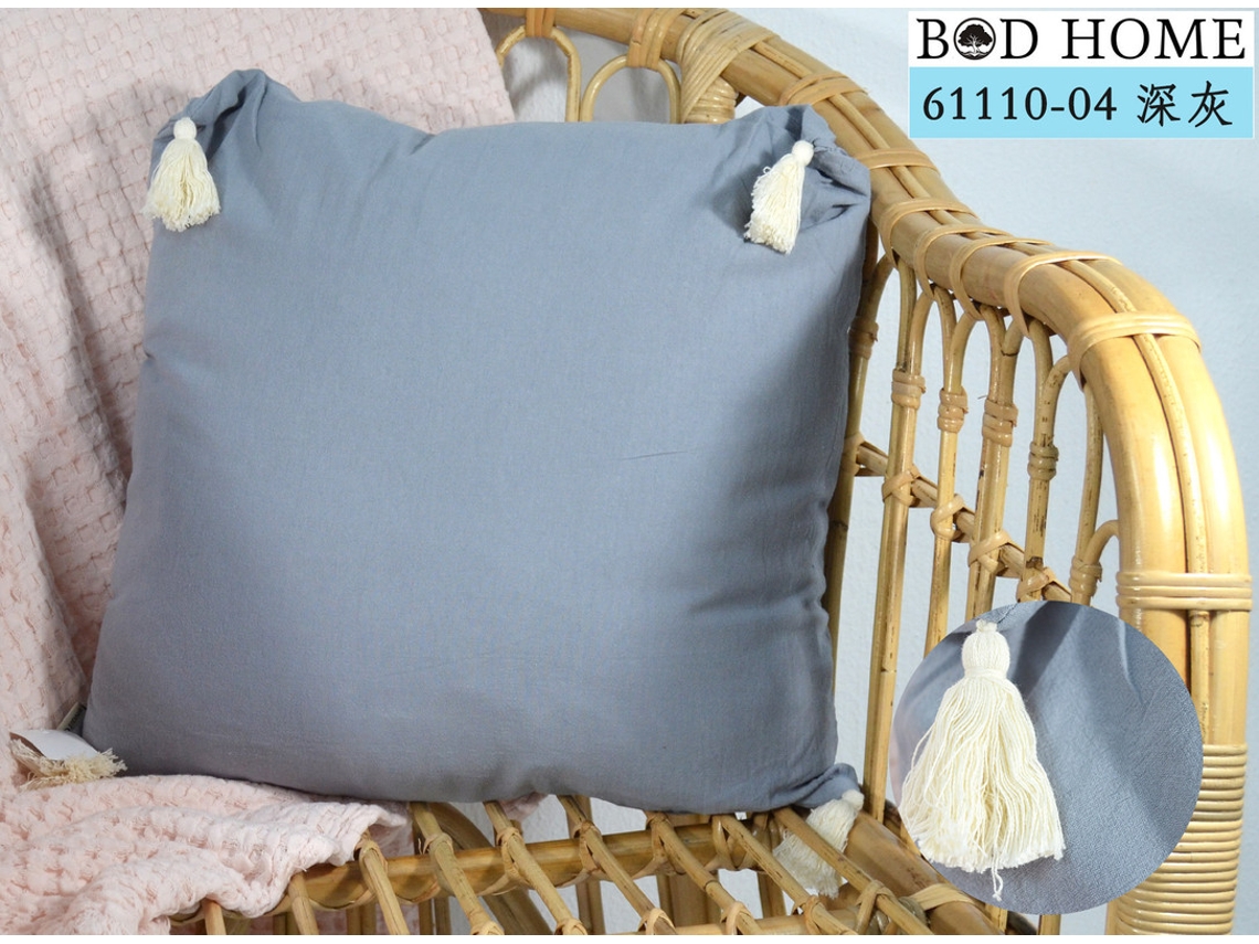 Almofada Con Franjas Cinzenta 45*45 Cm BOD HOME