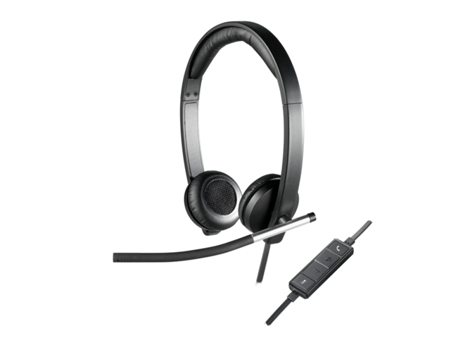 Auriculares con Micrófono LOGITECH H650E Negro y Plateado