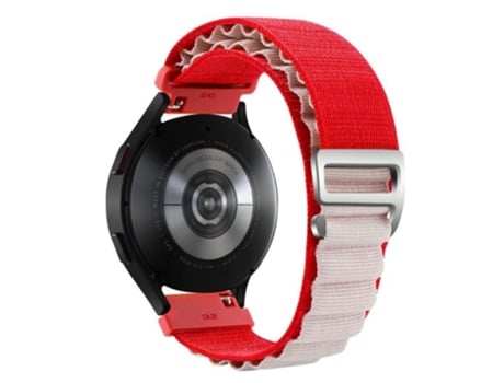 Correa de nailon 22mm ajustable para Realme Watch 3/Huami Amazfti GTR 4/GTR 4 Pro - rojo/blanco