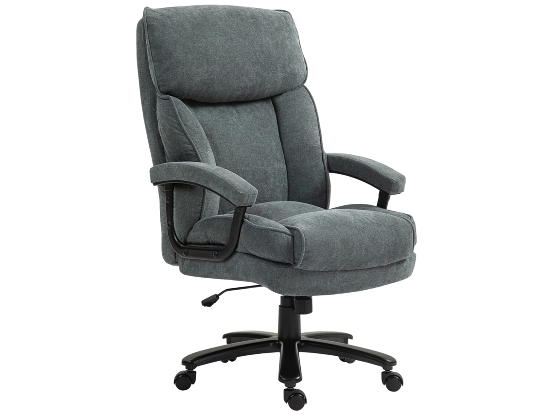 Silla de oficina grande, capacidad de 200 kg, estructura reforzada, color gris.