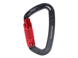 Gancho De Escalada Con Bloqueo Automático 25kn 5620lbs Hamaca De Yoga Para Escalada En Roca Y Hielo En Forma De D, Color Gris Con Rojo