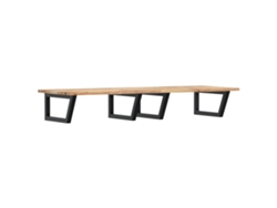 Estante de lavabo de pared acero y VIDAXL madera maciza de acacia