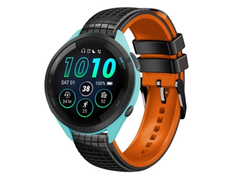 Correa Smartwatch para Garmin Forerunner 265 22mm Malla de Silicona Bicolor (Naranja Negro)