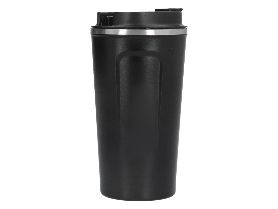 Vaso de café de acero inoxidable con doble aislamiento de 510 ml, portátil para viajes, color negro