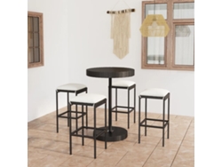 Conjunto de bar de jardín de 5 piezas con cojines de mimbre negros de DKD Home Decor