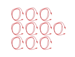 Cable De Prueba De 10 Piezas Con Conector Banana De Pvc Y Latón, 2 Mm, Rojo, Para Multímetro, 0,44 Mm², 10 A