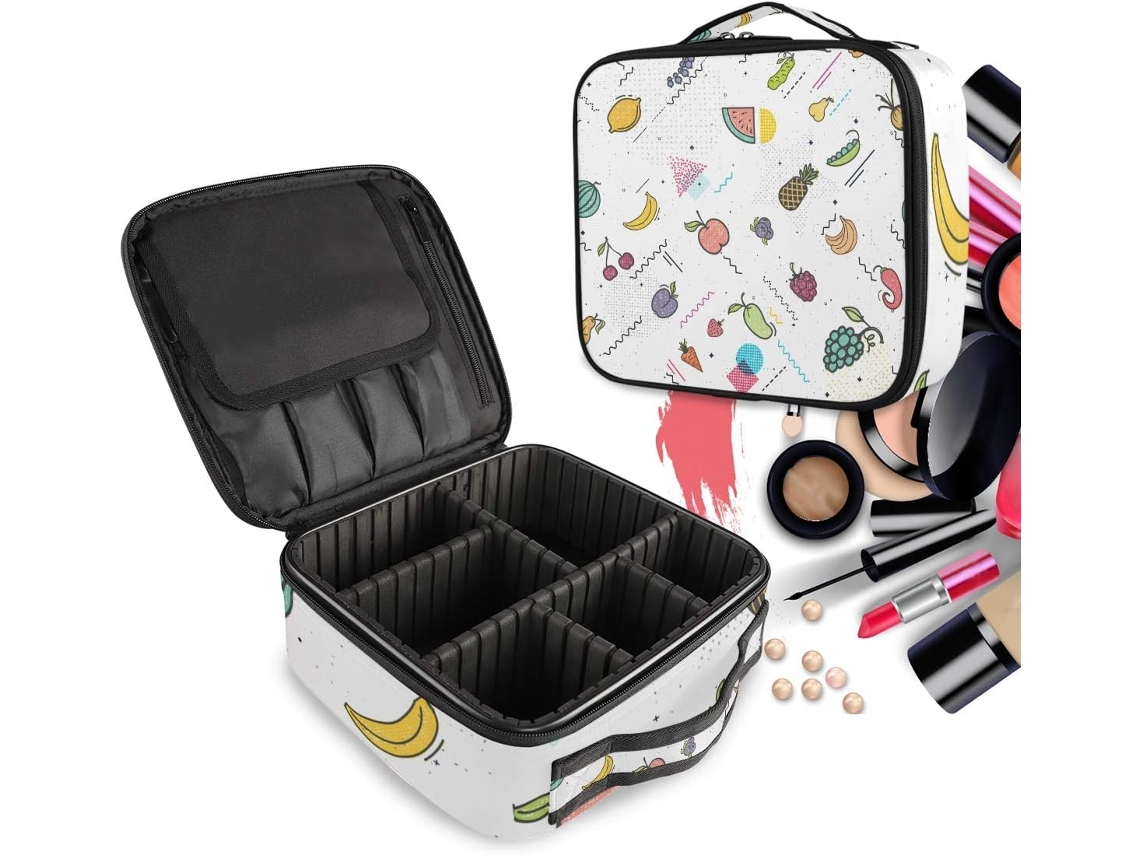 Neceser organizador de maquillaje con separadores extraíbles para viajes - Ideal para tela resistente - Viajes