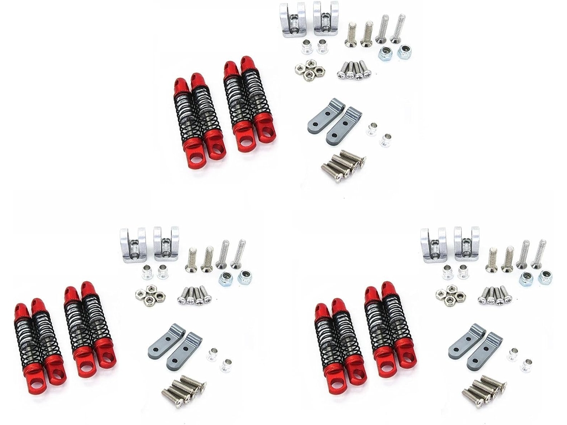 12x Para D12 Coche De Control Remoto Mejora Amortiguador De Metal Y Piezas Traseras Con