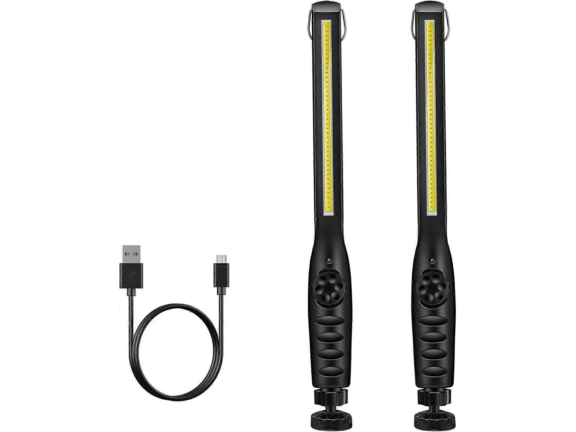 Rebe-linterna De Trabajo Recargable Usb Cob Con Base Magnética Y Gancho Para Inspección