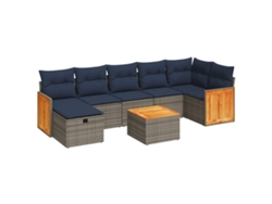 Maison Exclusive - Set De Sofás De Jardín Y Cojines 8 Piezas Ratán Sintético Gris