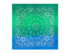 Bandana o Pañuelo Paisley Degradado azul de 54x54 cm