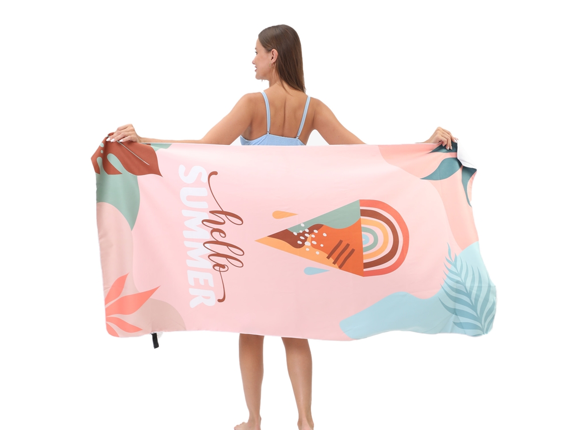 Toalla de playa de microfibra a rayas Yuysan, de alta absorción y secado rápido, 160 x 80 cm, modelo B1, color rosa.