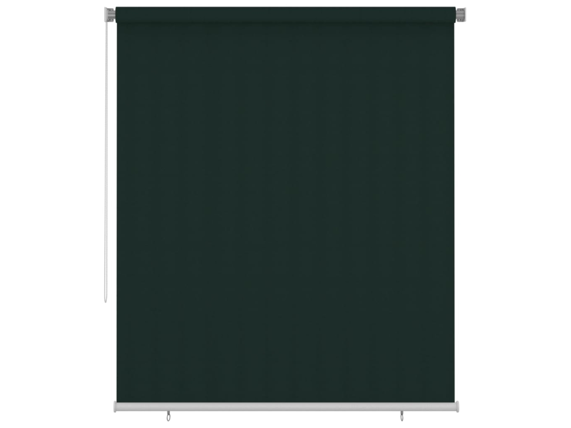 vidaXL Persiana enrollable de jardín HDPE verde oscuro 200x230 cm