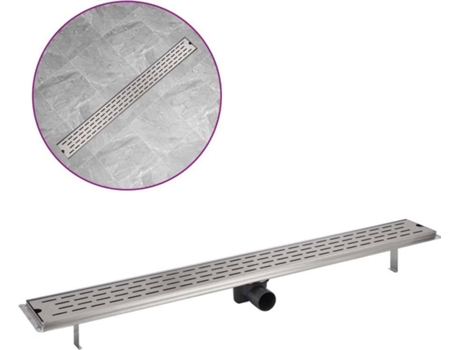 vidaXL Desagüe lineal de ducha acero inoxidable 1030x140 mm