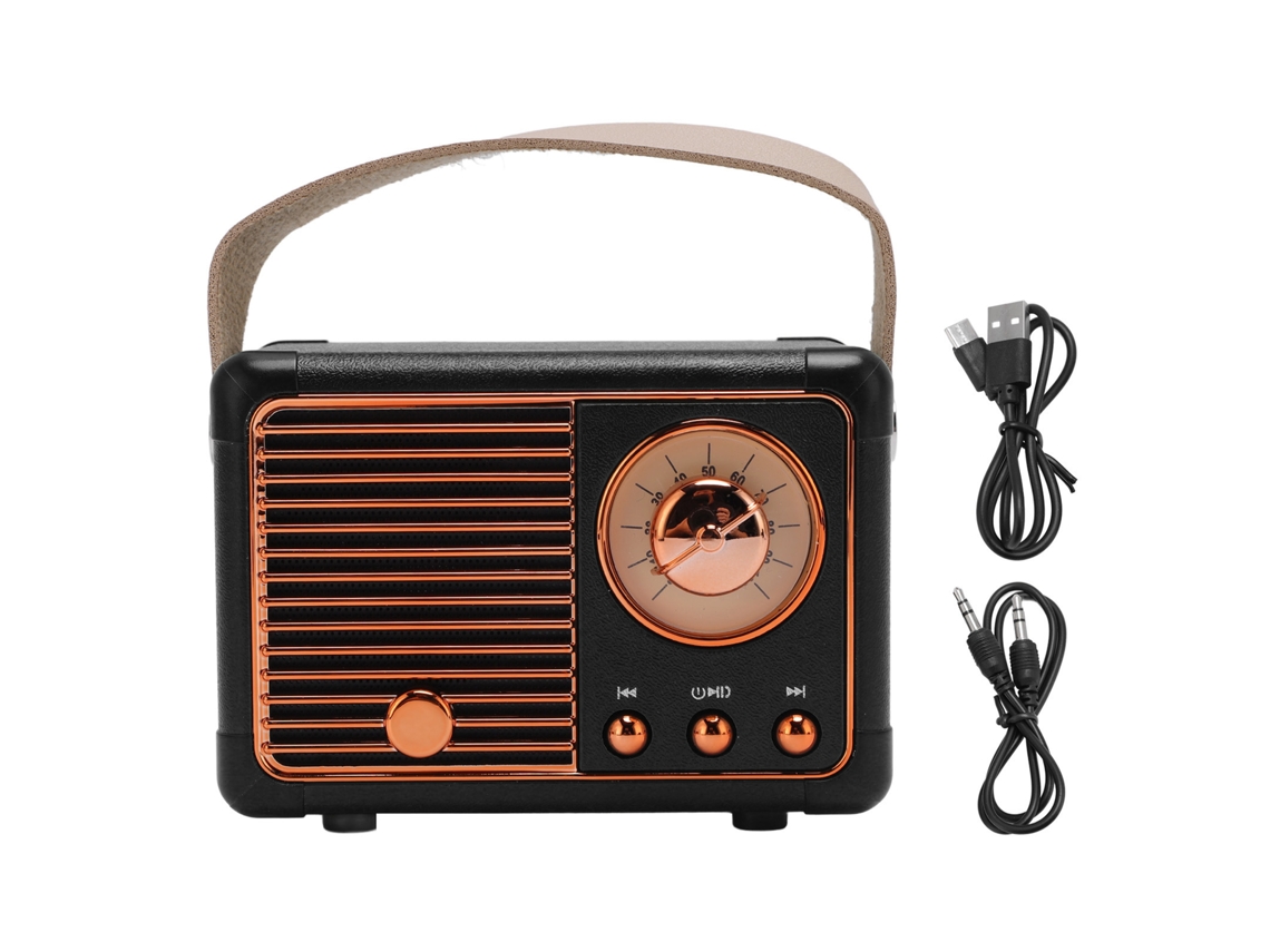 Altavoz Bluetooth Inalámbrico Portátil De Estilo Retro Para Reuniones En Casa Y Senderismo Hm11 Negro