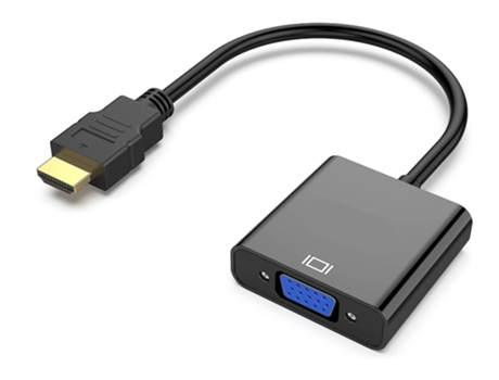 Adaptador HDMI a VGA, chapado en oro (macho a hembra) para computadora, computadora de escritorio, computadora portátil, PC, negro CHRONUS