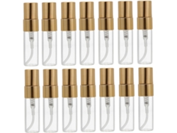 De 20 Mini Frascos De Vidro De 3ml Para Perfume Com Borrifador Dourado.