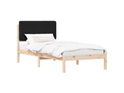 Maison Exclusive - Estructura De Cama Con Cabecera Tapizada Negro 75 X 190 Cm