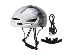 2026-casco Inteligente Para Bicicleta Con Luces Traseras Ajustable Ultraligero Para Ciclismo Viajes Blanco
