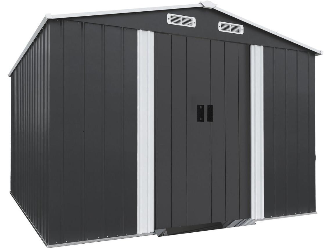 Caseta De Jardín Metálica "boston" Con Puerta Corredera - 8 M² - Gris